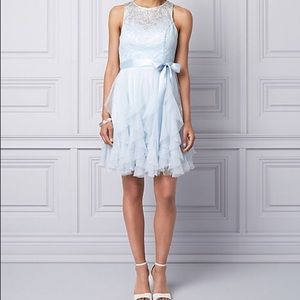 Le Chateau Lace &Sparkle Mesh Illusion Party Dress